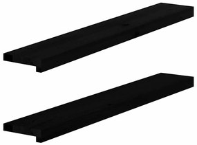 Soleiras da janela 2 pcs 100x15x2 cm carvalho castanho-escuro