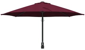 Parasol de Jardim Montado na Parede Bordeaux Vermelho 250 cm