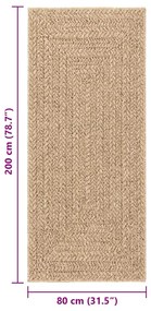 Tapete ZIZUR 80x200 cm aspeto de juta interior e exterior
