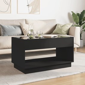 Mesa de centro luzes LED Infinity 90x50x50 cm preto