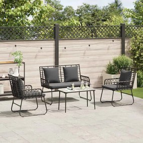 Conjunto de Jantar para Jardim 3 pcs Preto, Antracite