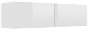 Móvel de TV 120x30x30 cm derivados de madeira branco brilhante