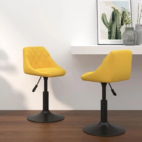 Cadeiras de jantar giratórias 2 pcs veludo amarelo mostarda
