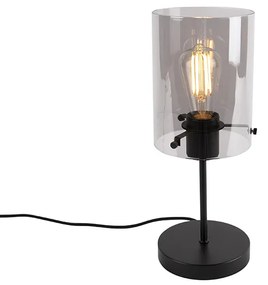 Candeeiro de mesa design preto com vidro fumê em pé - Dome Design