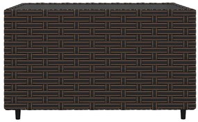 3 pcs conjunto lounge jardim c/ almofadões vime PE castanho