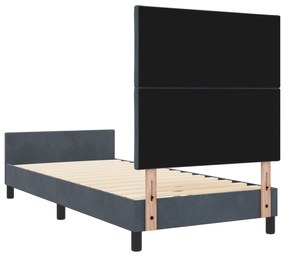 Estrutura de Cama vidaXL Cinza Escuro 90x190 cm Veludo