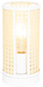 Candeeiro de mesa oriental branco com vime 12 cm - Akira