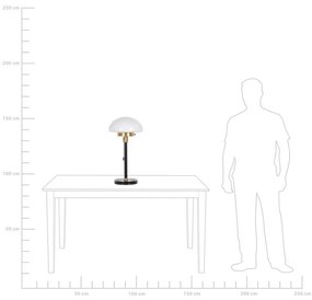 Candeeiro de mesa metal preto branco e dourado MINIJA Beliani