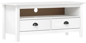 vidaXL Móvel de TV Hill 110x40x47 cm pinho maciço branco