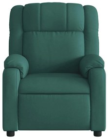 Poltrona reclinável de massagens elétrica tecido verde-escuro