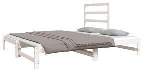 Estrutura sofá-cama de puxar 2x(90x190) cm pinho maciço branco