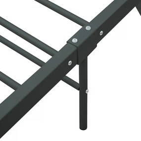 Estrutura de cama metal 160x200 cm cinzento