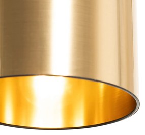 Candeeiro de suspensão moderno preto com 6 luzes ajustáveis em ouro - Lofty Moderno