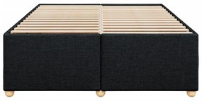 Estrutura de cama sem colchão 140x190 cm tecido preto