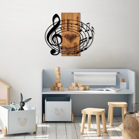 Acessório Decorativo de Parede Musical – Nogueira/Preto – 58 x 67 cm