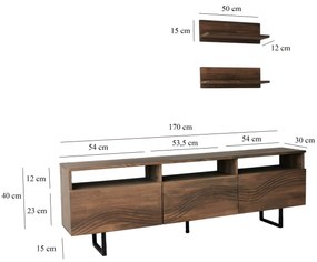 Unidade de TV Onda – Nogueira – 170x40 cm