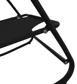 Espreguiçadeiras baloiço 2 pcs aço e textilene preto