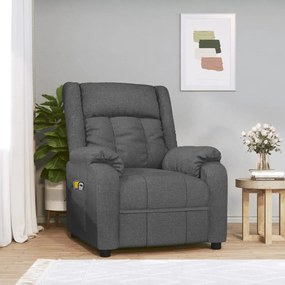 Poltrona de massagens elétrica tecido cinza-escuro