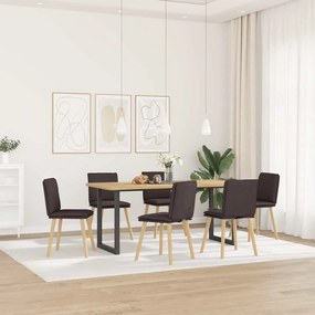 vidaXL Cadeiras de jantar 6 pcs tecido castanho-escuro