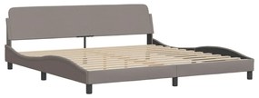 Cama com colchão 200x200 cm tecido cinzento-acastanhado