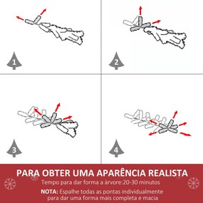 HOMCOM Árvore de Natal Artificial 150cm Ignífugo com 367 Ramos Folhas