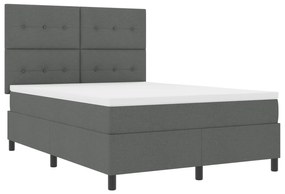 Cama Box com Colchão Cinza Escuro 160x200 cm Tecido