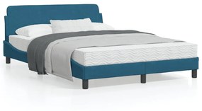 vidaXL Estrutura de cama c/ cabeceira 140x200 cm veludo azul