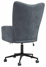 Cadeira de descanso veludo cinzento-escuro