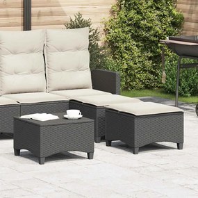 Bancos de jardim com almofadas 2 unid 55x55x36 cm vime PE preto