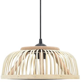 vidaXL Candeeiro suspenso semicircular 37x15,5 cm 40 W E27 bambu