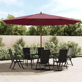 vidaXL Guarda-sol de jardim c/ poste madeira 400x273 cm bordô