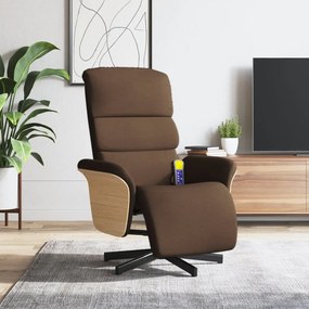 vidaXL Cadeira de massagens reclinável c/ apoio de pés tecido castanho