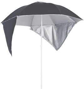 Guarda-sol de praia com paredes laterais 215 cm antracite
