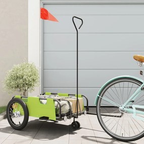 vidaXL Reboque de bicicleta tecido oxford/ferro verde