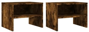 Mesa cabeceira 2pcs 40x30x30cm derivado madeira carvalho fumado