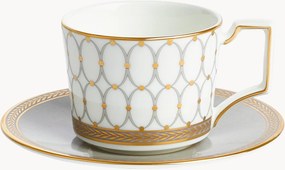 Chávena de café e pires em Fine Bone China Renaissance