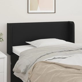 3118560 vidaXL Cabeceira de cama c/ abas couro artificial 83x16x78/88 cm preto