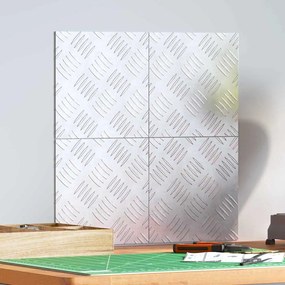 vidaXL Degrau Quadrado 4 pcs Prateado 20 x 20 cm Alumínio