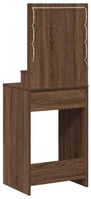 Mesa de Maquilhagem vidaXL com Luzes LED em Castanho Carvalho 50x41x13