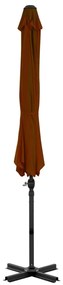 Guarda-sol jardim cantilever c/ poste alumínio 300cm terracotta