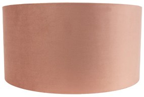 Abajur de Veludo Rosa 50/50/25 com Interior Dourado