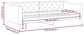 Sofá-cama 90x190 cm tecido cinzento-claro