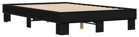 Estrutura de cama 120x190 cm derivados de madeira/metal preto