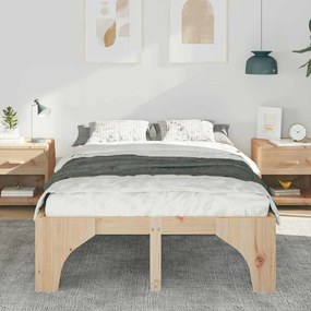 Estrutura de cama de chão Castanho 140 x 190 cm