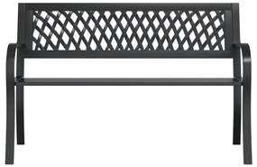 Banco de jardim 120 cm aço preto