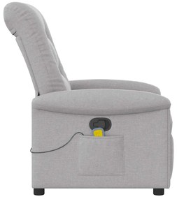 Cadeira de massagem reclinável tecido cinzento