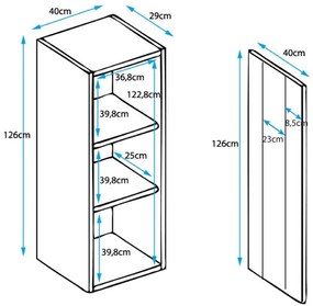 Vitrine Rialba de 128cm com Luzes LED - Branco - Design Moderno