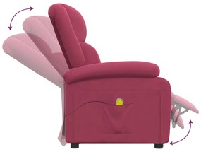 Poltrona de massagens veludo vermelho tinto