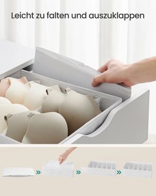 Conjunto de 8 organizadores guarda roupa, gavetas de roupa interior, branco