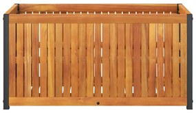 Vaso/floreira de jardim 85x45x44 cm acácia maciça e aço